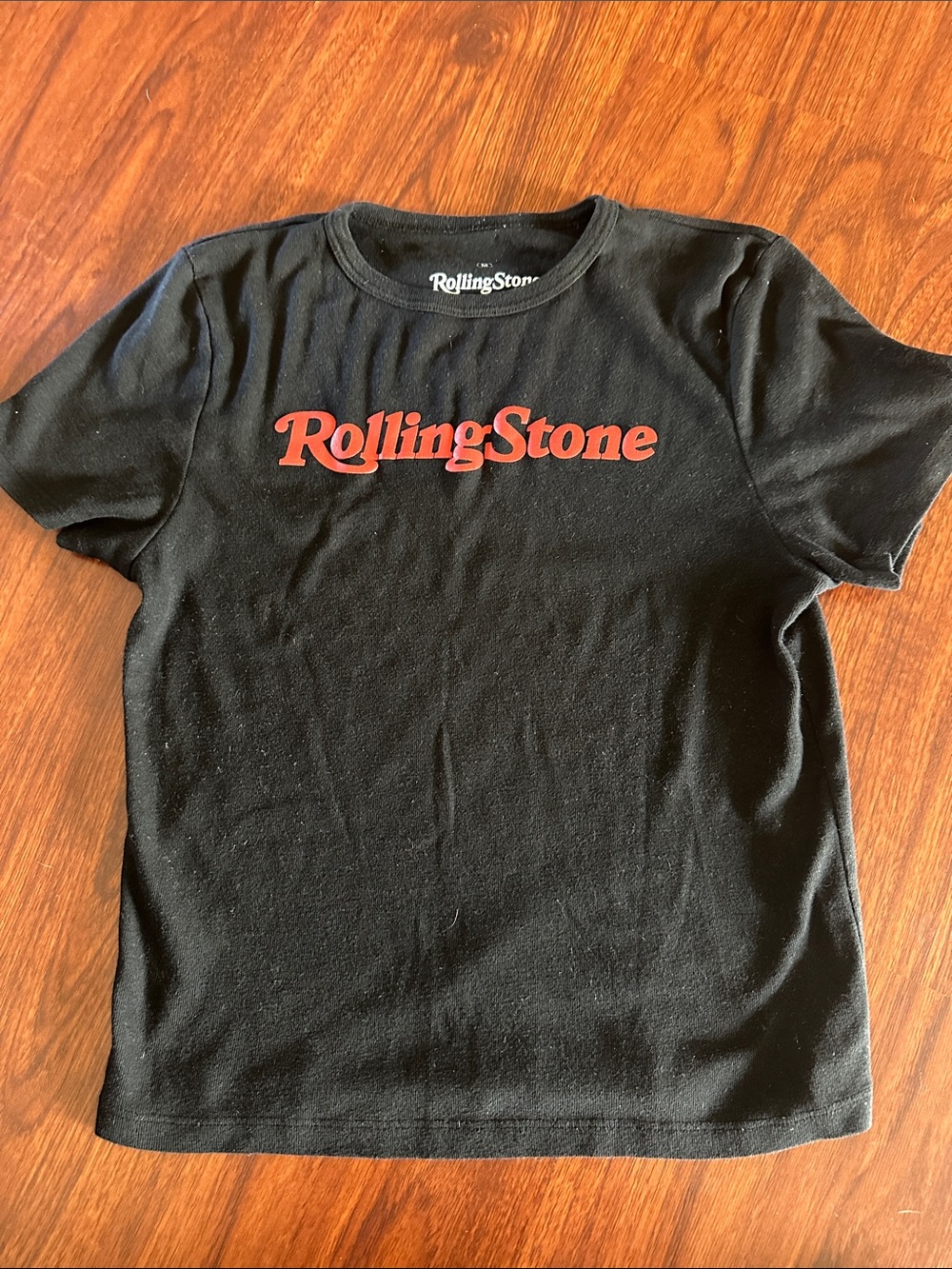 Rolling Stones Black womans Tee with Red Logo